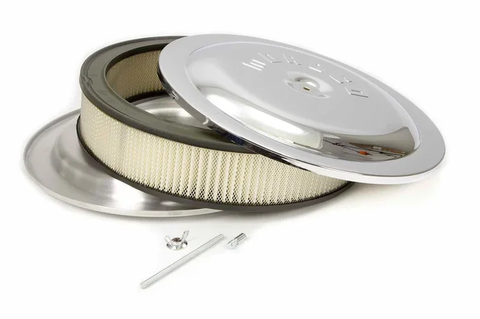 14×3 Air Cleaner Kit w/Raised Bottom Chrome