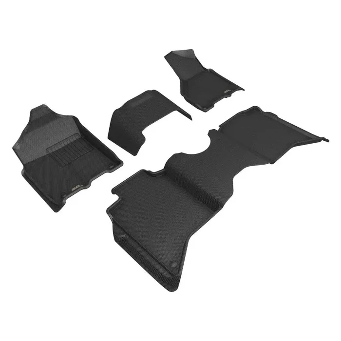 3D MAXpider 19-24 Dodge RAM 2500 Crew Cab w Bench Seats All Weather Floor Liner – Kagu Black R1 & R2