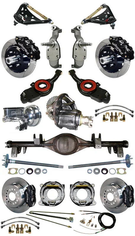 65-70 FULL 2″ DROP,13/12″ BRAKES,REAR KIT,BLACK