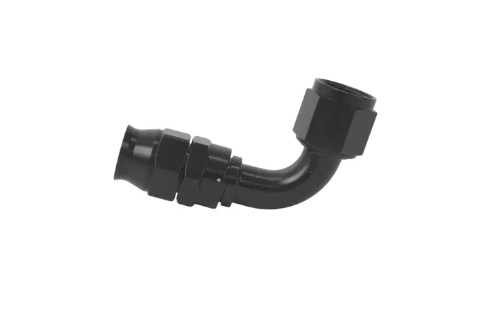 Aeromotive PTFE Hose End – AN-10 – 90 Deg – Black Anodized