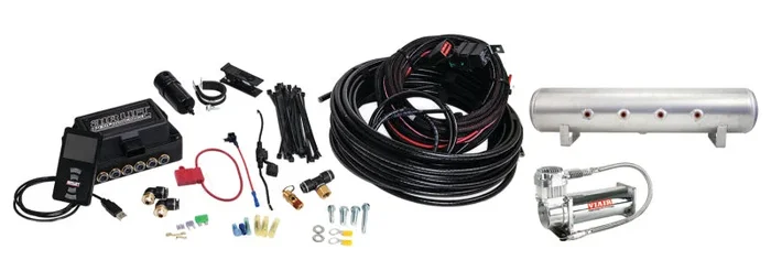 Air Lift Performance 3P (3/8 Air Line 4 Gal 7-Port Raw Aluminum Tank VIAIR 444C Comp)