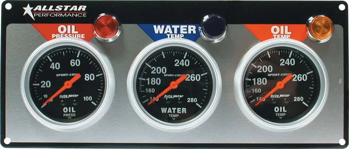 Allstar Performance 3 Gauge Panel A/M OP/WT/OT Sport-Comp