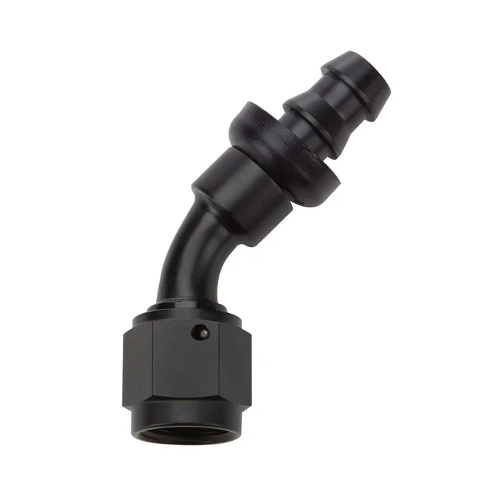 Allstar Performance Pushlock Hose End Black 45 Deg Elbow -12