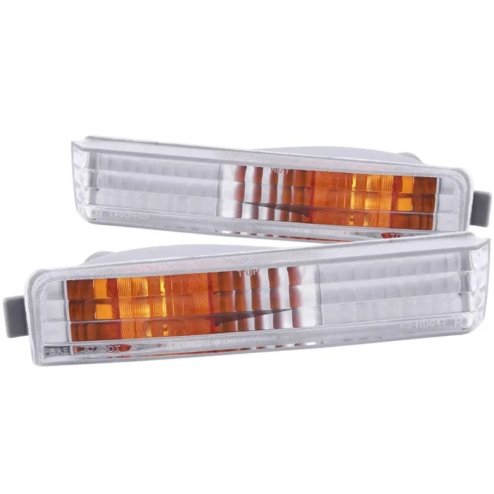 ANZO 1990-1991 Honda Accord Euro Parking Lights Chrome w/ Amber Reflector1.1 lb