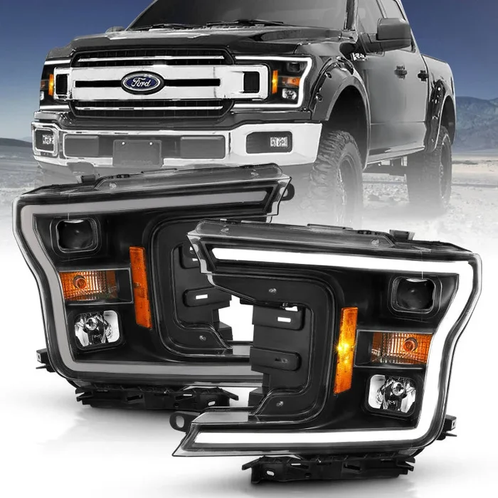 ANZO 2018-2019 Ford F-150 Projector Plank Style H.L. Black Amber (Without Switchback)28.4 lb