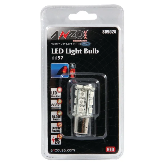 ANZO LED Bulbs Universal LED 1157 Red – 18 LEDs 1 3/4in Tall