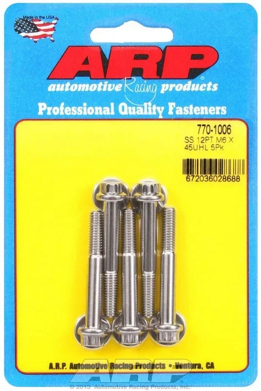 Arp S/S Bolt Kit – 12pt. (5) 6mm x 1.00 x 45mm