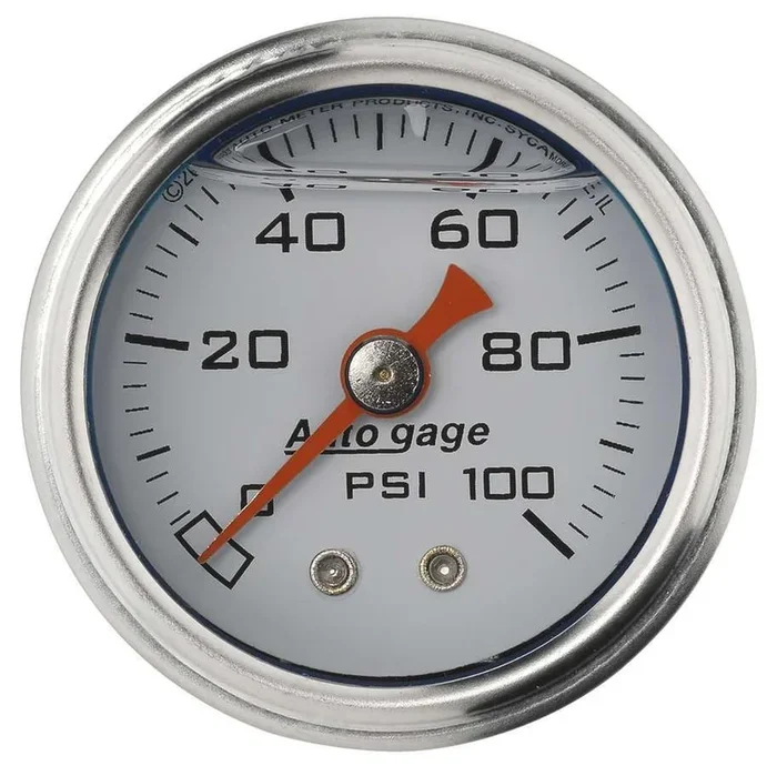 Autometer 1-1/2in Pressure Gauge 0-100psi- White