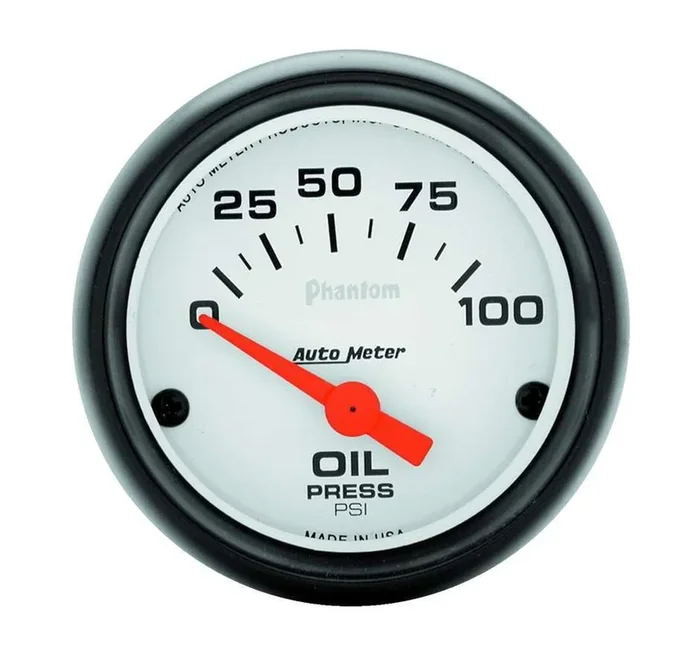Autometer Auto Meter Phantom Series 2-1/16″ Short Sweep 0-100 PSI Electric Oil Pressure Gauge