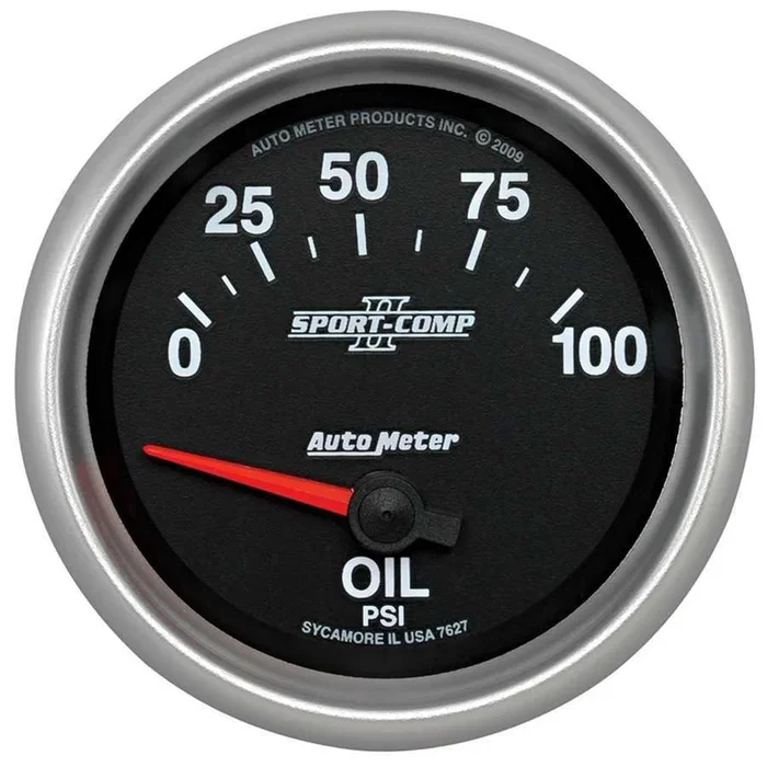 Autometer Auto Meter Sport Comp II Series 2-5/8″ Short Sweep 0-100 PSI Electric Oil Pressure Gauge