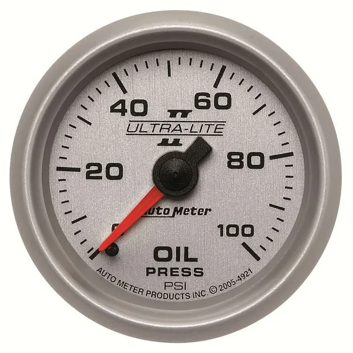 Autometer Auto Meter Ultra-Lite II Series 2-1/16″ Full Sweep 0-100 PSI Mechanical Oil Pressure Gauge