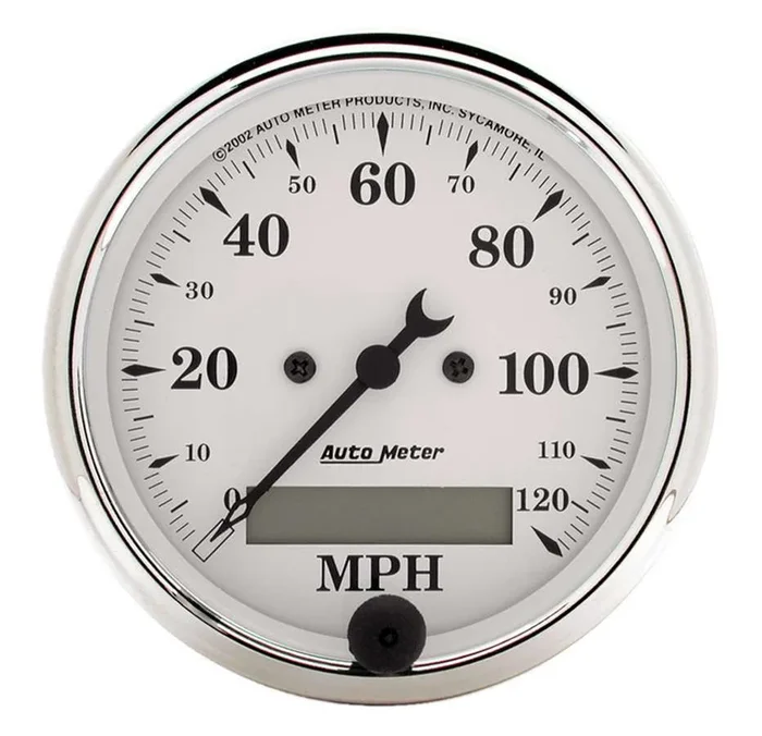 Autometer Old Tyme White 3 1/8in 120MPH Elec. Speedo