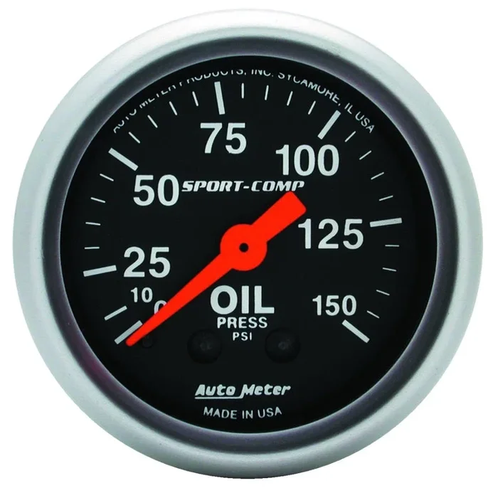 Autometer Sport Comp 52mm Mechanical 0-150 PSI Oil Pressure Gauge0.6 lb