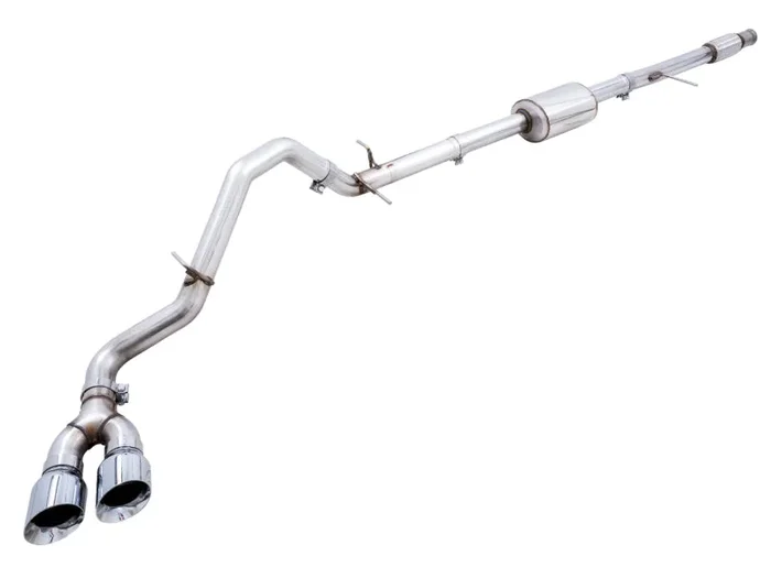 AWE Tuning 4th Gen GM 1500 5.3L 0FG Catback Dual Side Exit (Flat Bumper) – Chrome Tips