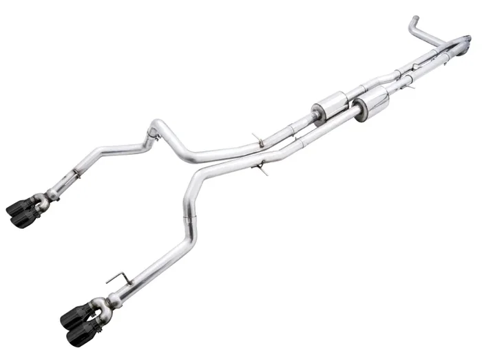 AWE Tuning 4th Gen GM 1500 6.2L 0FG Catback Split Rear Exit (w/ Bumper Cutouts) – Quad Diamond Tips