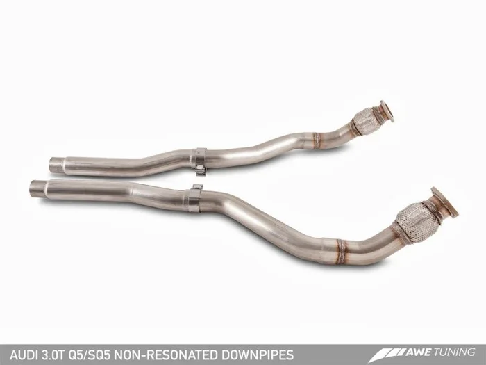 AWE Tuning Audi 8R Q5 3.2L Non-Resonated Exhaust System (Downpipe-Back) – Polished Silver Tips
