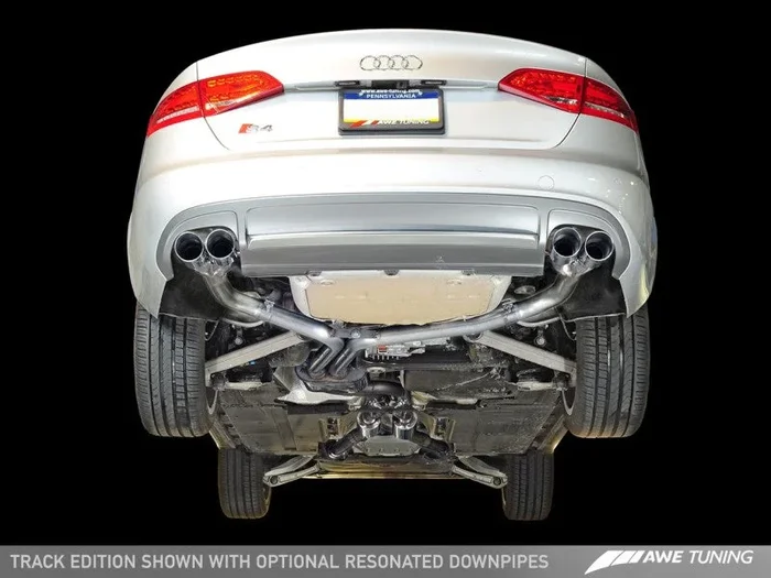 AWE Tuning Audi B8.5 S4 3.0T Track Edition Exhaust – Chrome Silver Tips (102mm)