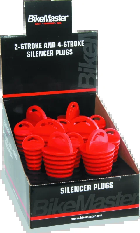 BikeMaster Exhaust Plug Display – 12pc.2.3 lb