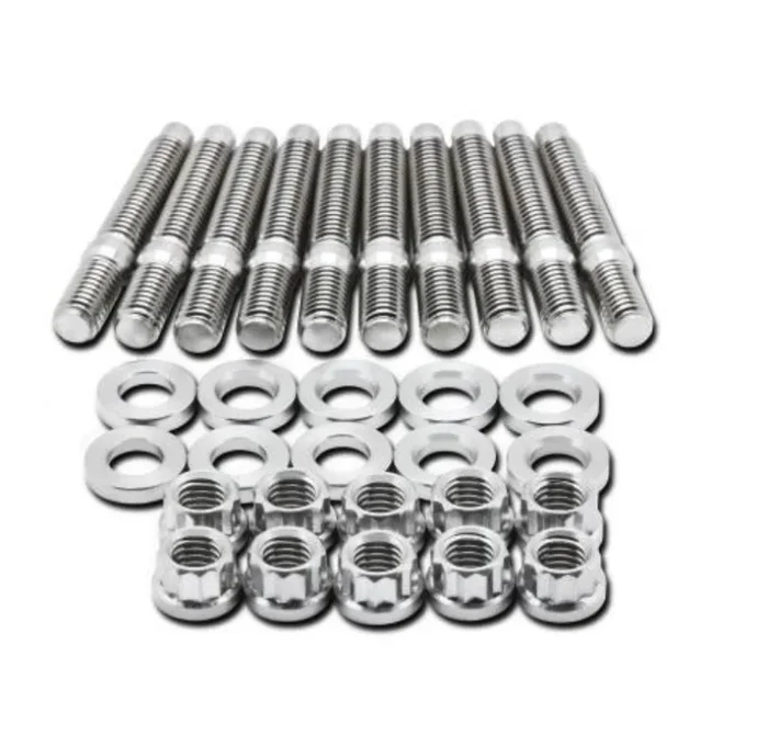 BLOX Racing SUS303 Stainless Steel Manifold Stud Kit M8 x 1.25mm 65mm in Length – 10-piece