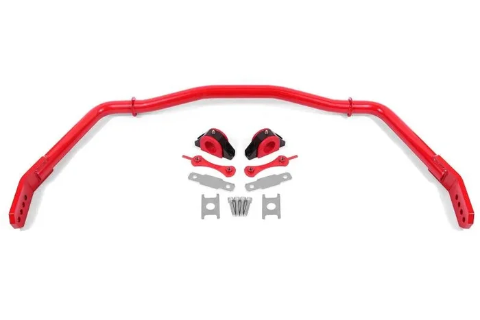 BMR 05-14 Ford Mustang Front Hollow 38mm Sway Bar Kit w/ Bushings – Red