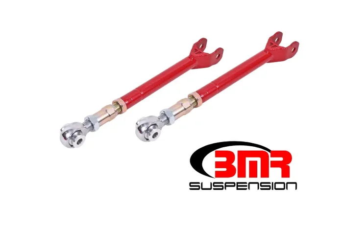 BMR 08-17 Challenger Lower Trailing Arms w/ On-Car Adj. Rod Ends – Red