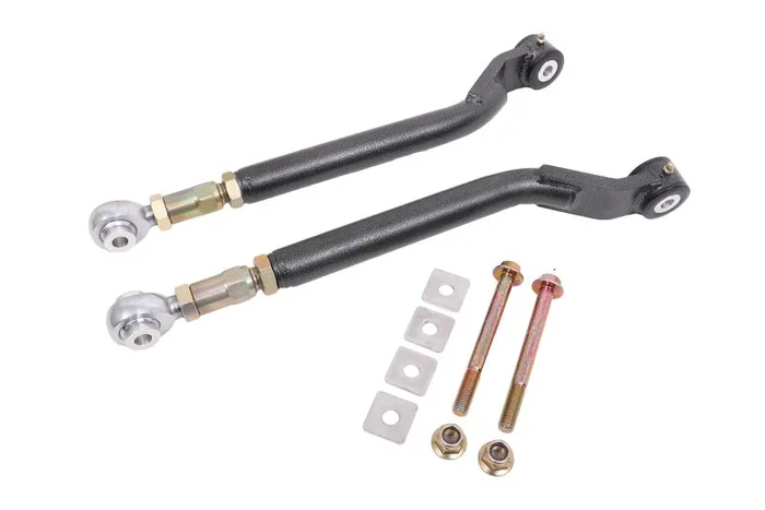 BMR 08-17 Challenger Rear On-Car Adj. Toe Rods Delrin/Rod End Combo – Black Hammertone