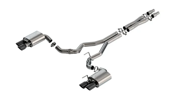 Borla 2024 Ford Mustang GT 5.0L V8 w/ Active Exhaust ATAK Cat-Back Exhaust System – Black Chrome
