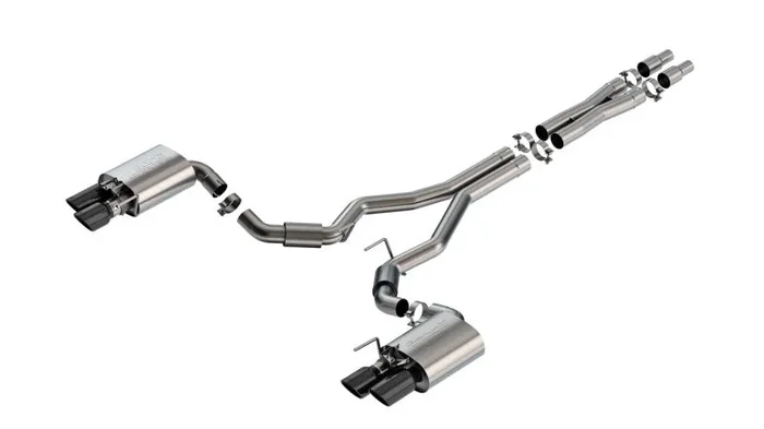 Borla 2024 Ford Mustang GT 5.0L V8 w/ Active Exhaust S-Type Cat-Back Exhaust System – Black Chrome