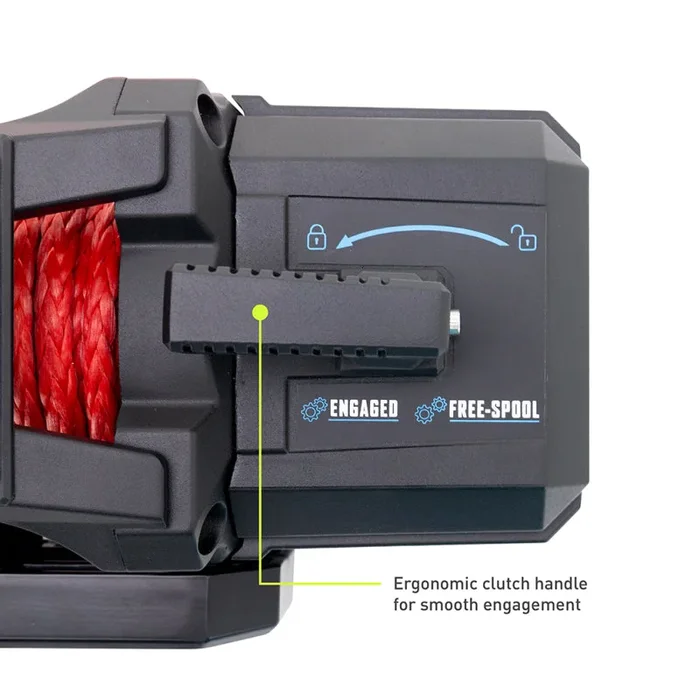 Borne Off-Road 12K Winch – Red Synthetic Rope