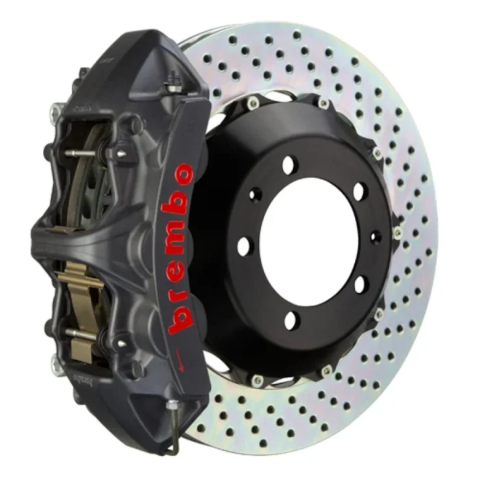 Brembo 00-02 S4/02-05 A4/06-08 A4 Front GTS BBK 6 Piston Cast 355×32 2pc Rotor Drilled-Black HA