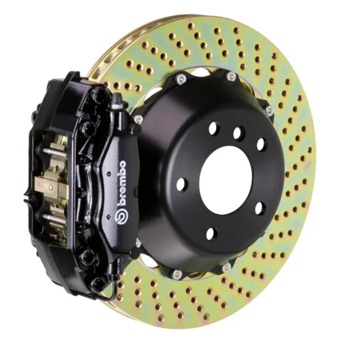 Brembo 00-03 M5/97-03 5-Series Rear GT BBK 4 Piston Cast 2pc 345×28 2pc Rotor Drilled-Black