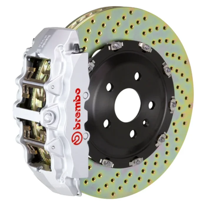 Brembo 00-06 Suburban Front GT BBK 8 Piston Cast 380×34 2pc Rotor Drilled-Silver