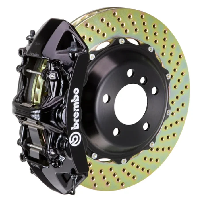 Brembo 03-06 G35 Sedan/Coupe/03-08 350Z Front GT BBK 6 Piston Cast 355×32 2pc Rotor Drilled-Black