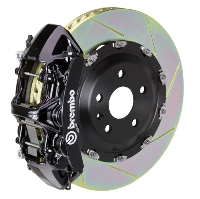Brembo 04-08 S4 (B6/B7) Front GT BBK 6 Piston Cast 365×34 2pc Rotor Slotted Type-1-Black