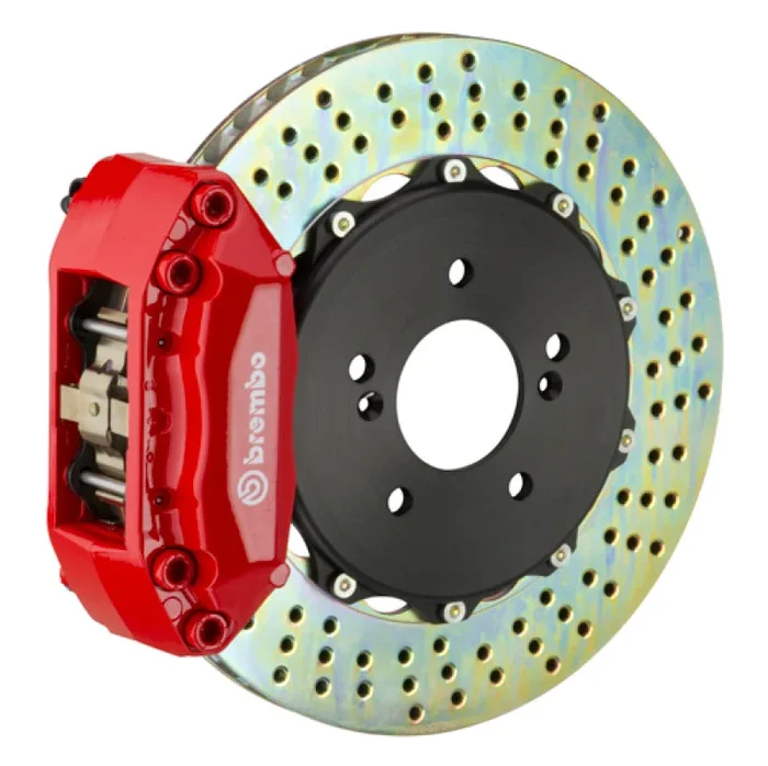 Brembo 05-10 Jetta Front GT BBK 4 Piston Cast 2pc 328×28 2pc Rotor Drilled-Red