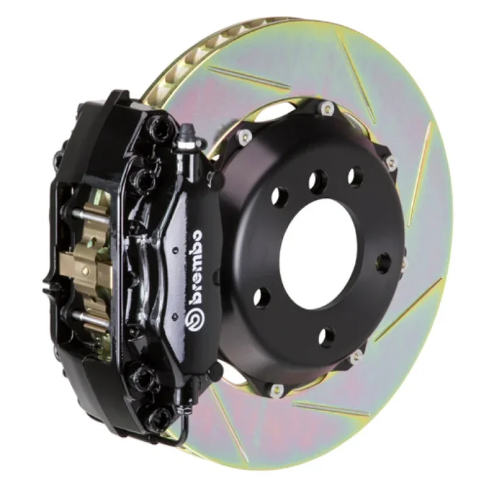 Brembo 06-09 S2000 Rear GT BBK 4 Piston Cast 328×28 2pc Rotor Slotted Type-1-Black