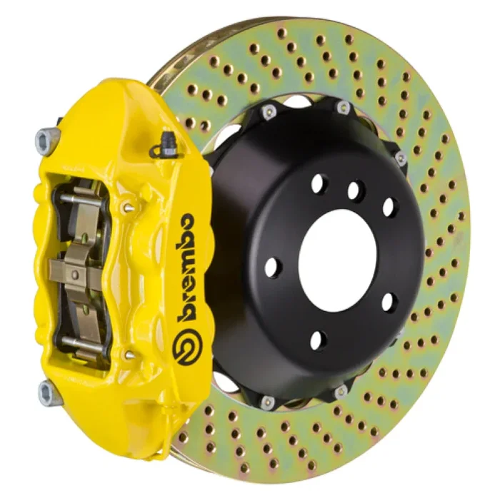 Brembo 06-10 M5 (E60)/06-10 M6 (E63/E64) Rear GT BBK 4 Piston Cast 380×28 2pc Rotor Drilled- Yellow