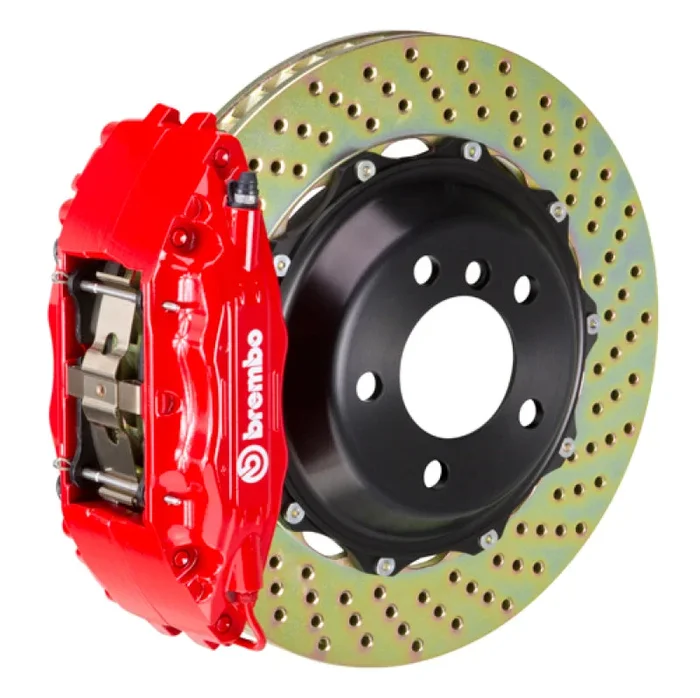 Brembo 06-11 GS300 Front GT BBK 6 Piston Cast 355×32 2pc Rotor Drilled-Red