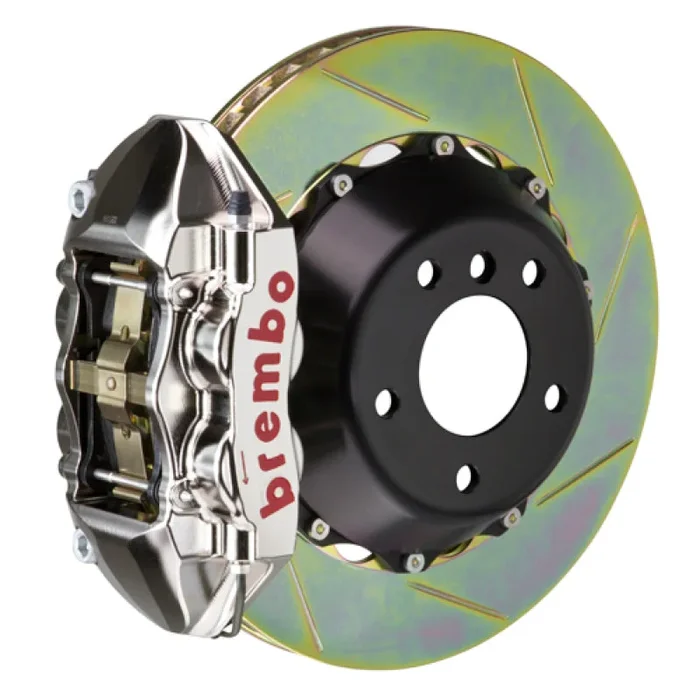 Brembo 07-13 X5 Rear GTR BBK 4 Piston Billet 380×28 2pc Rotor Slotted Type1-Nickel