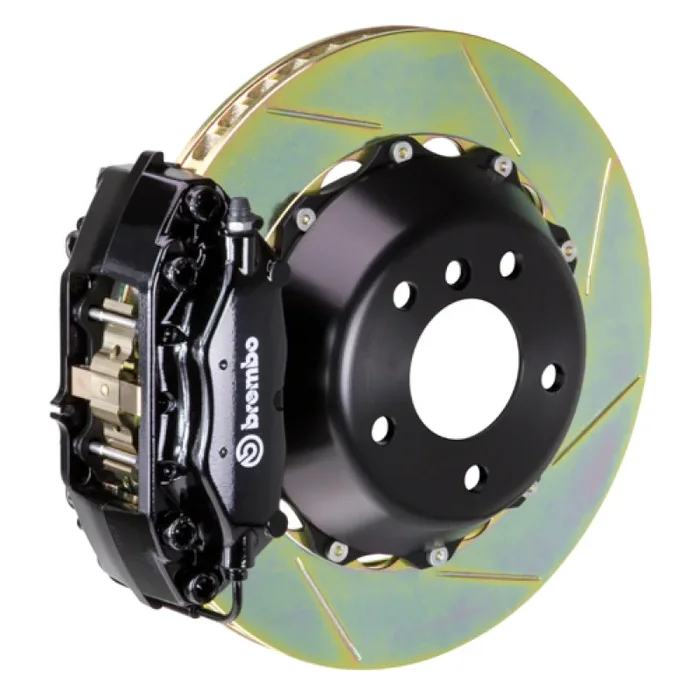 Brembo 08-15 Lancer Evo X Rear GT BBK 4 Piston Cast 345×28 2pc Rotor Slotted Type-1-Black
