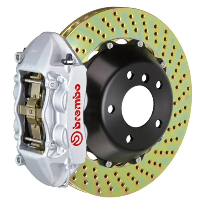 Brembo 08-15 Land Cruiser/LX570 Rear GT BBK 4 Piston Cast 380×28 2pc Rotor Drilled-Silver