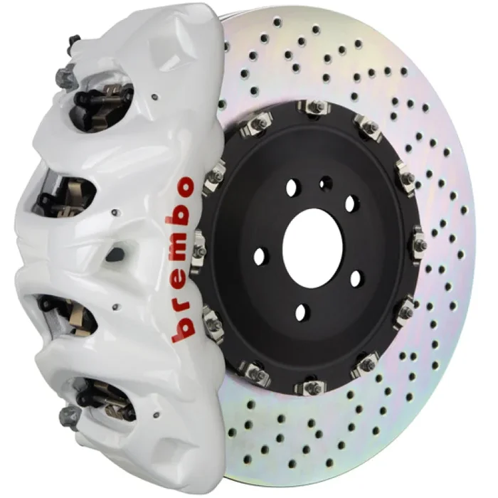 Brembo 10-14 F150 SVT Raptor Front GT BBK 8 Piston Cast 412×38 2pc Rotor Drilled- White