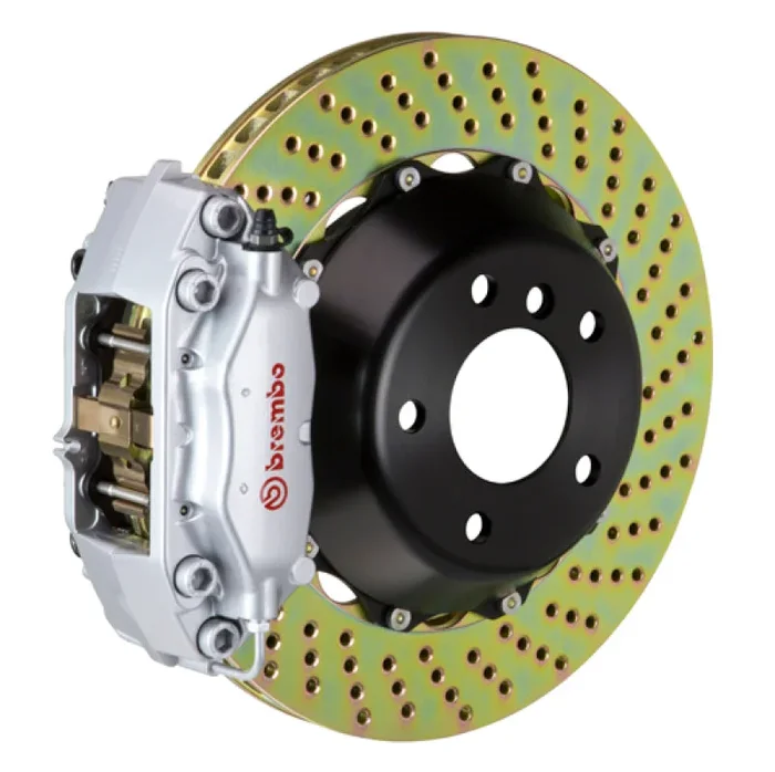Brembo 13-17 Veloster Turbo Front GT BBK 4 Piston Cast 345×28 2pc Rotor Drilled-Silver