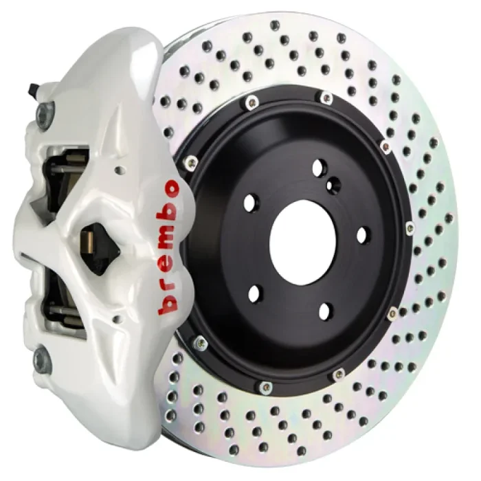 Brembo 15-18 M3 (CC Brake Eqpt) Rr GT BBK 4Pis Cast 380×28 2pc Rotor Drilled-White