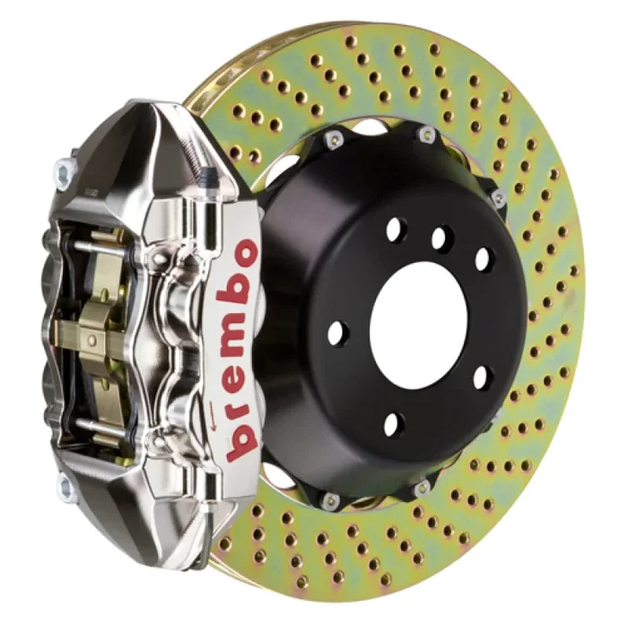 Brembo 15-18 M3 (CC Brake Eqpt) Rr GTR BBK 4Pis Billet 380×28 2pc Rotor Drilled-Nickel