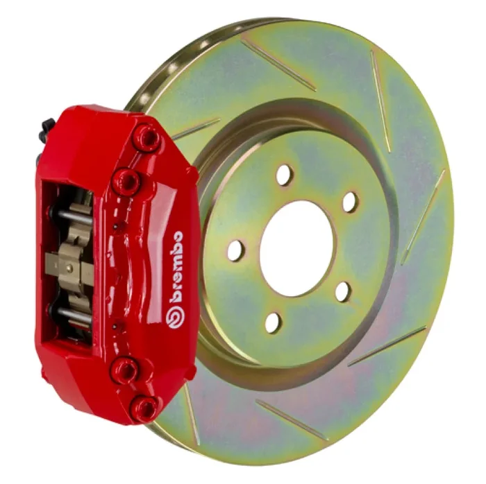Brembo 15-21 Golf (Mk7) Front GT BBK 4 Piston Cast 2pc 330×28 1pc Rotor Slotted Type-1-Red