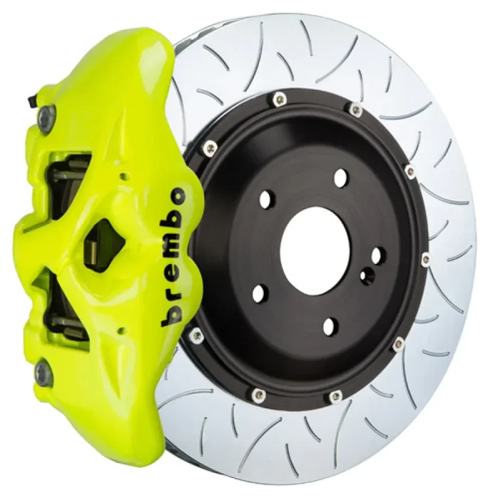 Brembo 17 F150 Raptor Rear GT BBK 4 Piston Cast 380×28 2pc Rotor Slotted Type-3- Fluo. Yellow