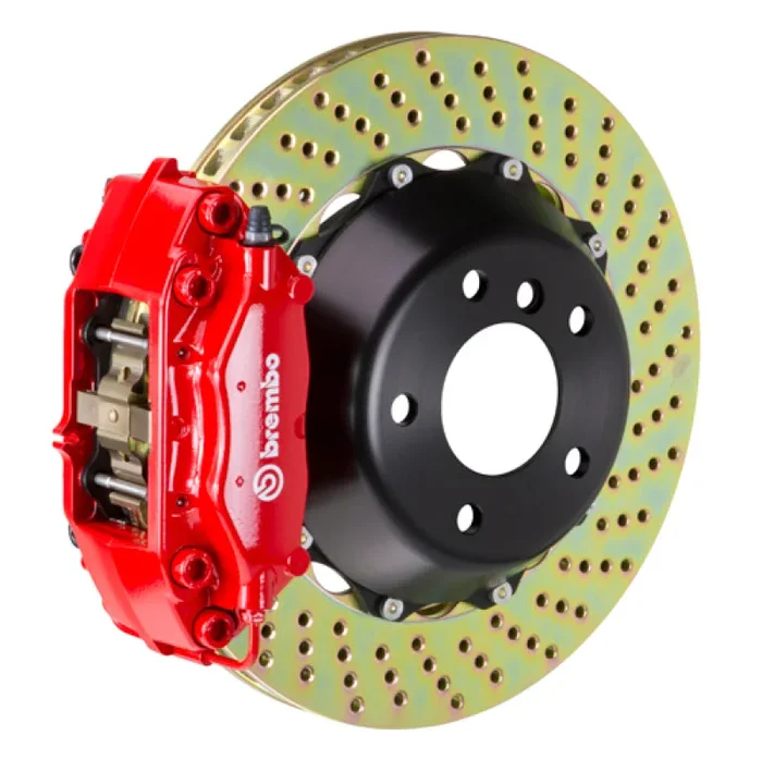 Brembo 19+ Mazda3 Front GT BBK 4 Piston Cast 345×28 2pc Rotor Drilled-Red