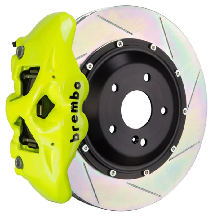 Brembo 19+ Mazda3 Front GT BBK 4 Piston Cast 345×28 2pc Rotor Slotted Type-1- Fluo. Yellow