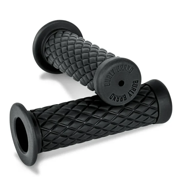 Burly Brand Rubber Diamondback Grips 1in – Black